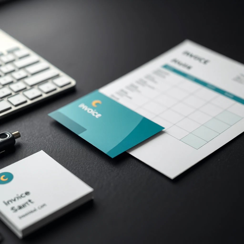 Printing and design workspace with tools and printed materials